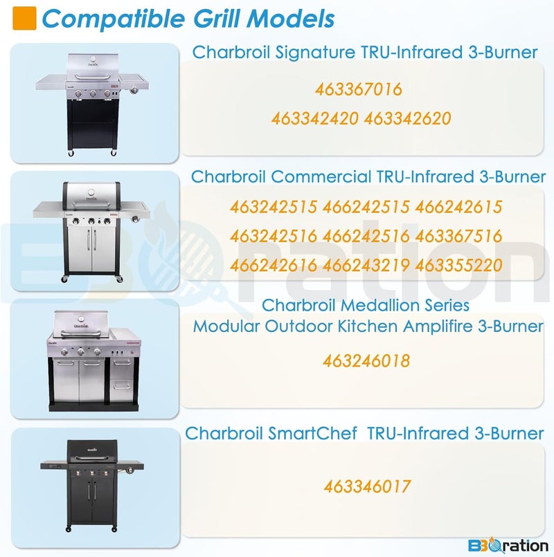 BBQration G466-2400-W1 17" Grill Emitter Replacement Parts for Charbroil TRU Infrared 3-Burner 463242516 466242515 466242516 466242615 466242616 463355220 463342420 Charbroil Grill Replacement Parts - Image 2
